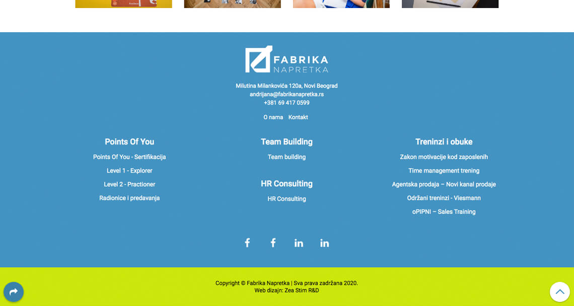 Zea Stim R&D - Izrada web sajta - Fabrika napretka